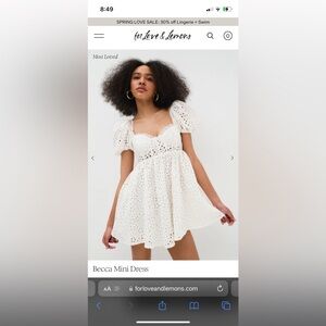 For Love and Lemons Becca Mini Dress- White XL (Brand New)